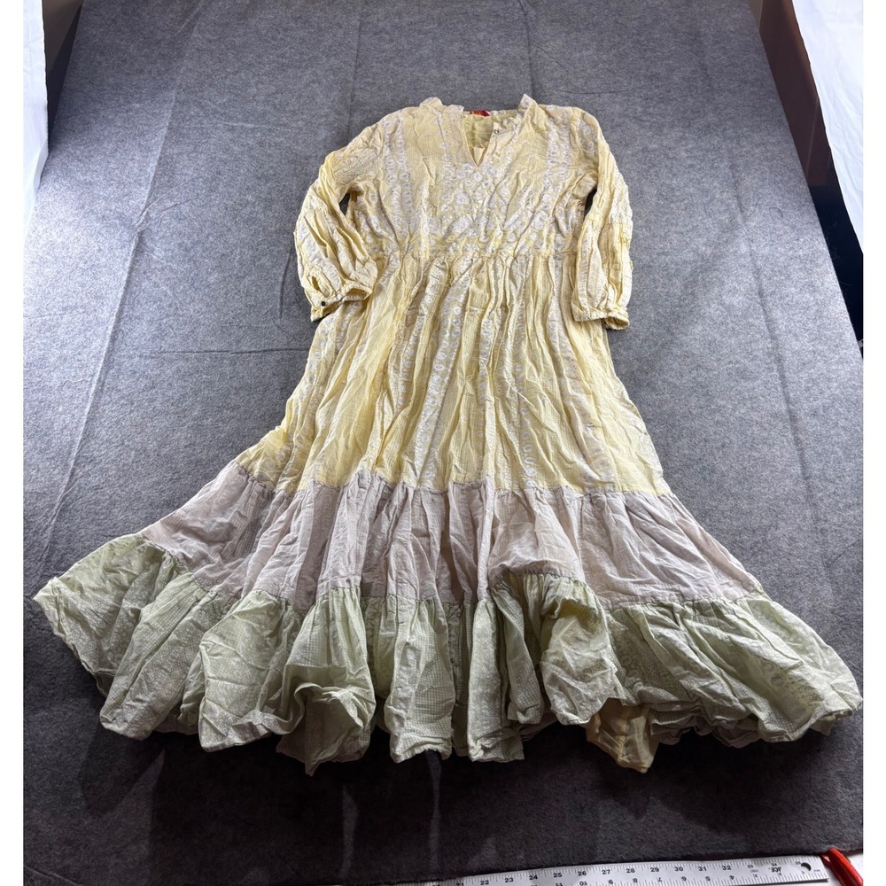 W for Woman Tiered Maxi Dress Cotton Peasant Cottagecore Floral Boho Woman's 10